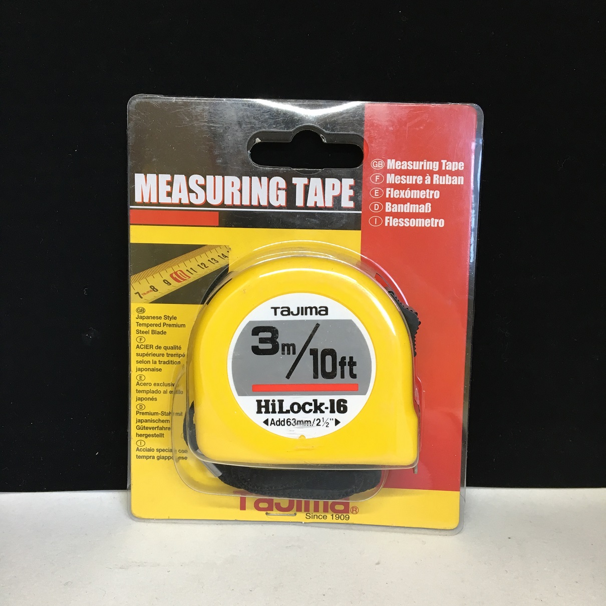 Tajima H5PA0MY Hi Lock Measuring Tape, Yellow, 10 m x 25 mm - Tape Measures  