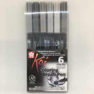 Koi Coloring Brushpen 6 Grey Set